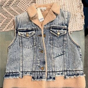 Women's Denim and Sherpa Vest